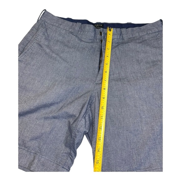 J.Crew Men's Gramercy Shorts Flat Front Blue Chambray Cotton Size 32W - Picture 4 of 7